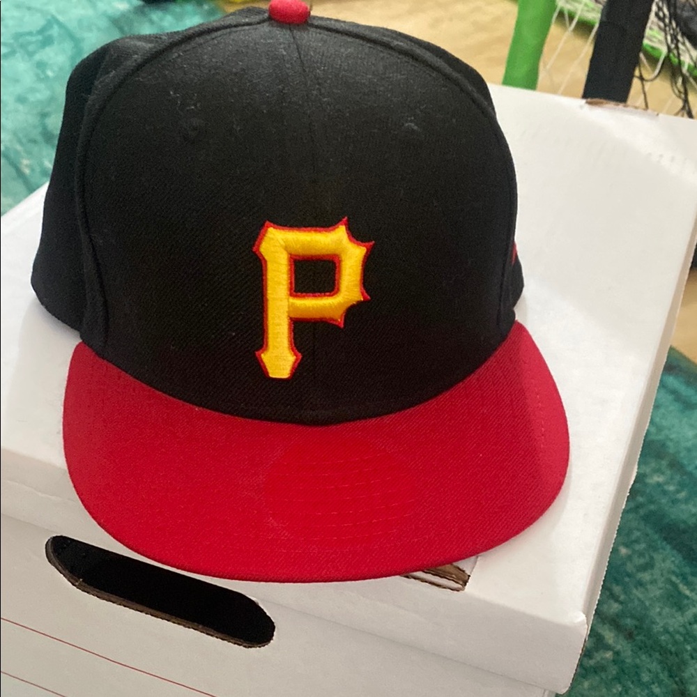 Black and Red Baseball Cap with Yellow Logo